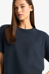 Oversize Wide Pattern Crew Neck Short Sleeve T-Shirt