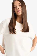 Oversize Wide Pattern Crew Neck Short Sleeve T-Shirt