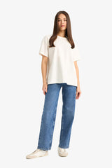 Oversize Wide Pattern Crew Neck Short Sleeve T-Shirt