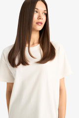 Oversize Wide Pattern Crew Neck Short Sleeve T-Shirt