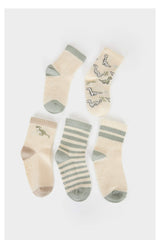 Baby Boy Non-Slip Sole 5-Pack Cotton Long Socks