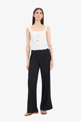 Wide Leg Crinkle Trousers