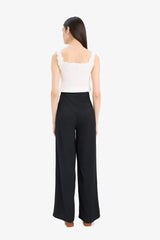 Wide Leg Crinkle Trousers