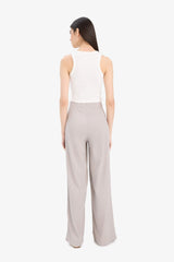 Wide Leg Crinkle Trousers