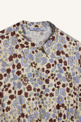 Shirt Collar Patterned Long Sleeve Maxi Dress