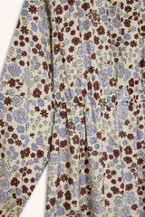 Shirt Collar Patterned Long Sleeve Maxi Dress