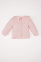 Baby Girl Large Collar Muslin Long Sleeve Shirt