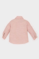 Baby Boy Shirt Collar Flam Poplin Long Sleeve Shirt