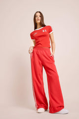 Cool Wide Leg Sweatpants Basic Plain Elastic Waist Wide Leg