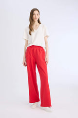 Cool Wide Leg Sweatpants Basic Plain Elastic Waist Wide Leg