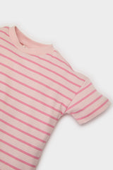 Girl Baby Bike Collar Striped Short Sleeve T-Shirt