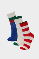 Boy 3 Pcs Cotton Long Socks