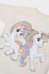 Girl Baby 2 Pcs Suit Unicorn Printed Long Sleeve T-shirt Spanish Leg Legs