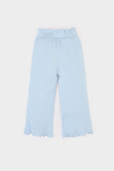 Girl Baby 2 Pcs Set Floral Muslin Long Sleeve Blouse Waist Wide Plenty Leg Pants