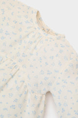 Girl Baby 2 Pcs Set Floral Muslin Long Sleeve Blouse Waist Wide Plenty Leg Pants