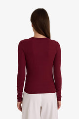 Slim Fit Slim Cut Basic Plain Ribbed Camisole Long Sleeve T-Shirt