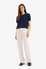 Regular Fit Crew Neck Basic Plain Knitwear Cardigan