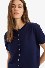 Regular Fit Crew Neck Basic Plain Knitwear Cardigan