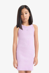 Fitted Crew Neck Ribbed Camisole Sleeveless Dress