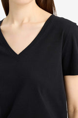 Regular Fit V Neck Basic Short Sleeve T-Shirt