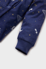 Male Baby Newborn Space Printed Long Sleeve Snap Combo Coverall