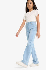 Girls Flare Fit Bell-bottom Jeans