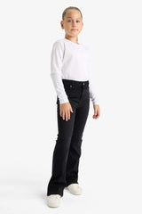 Girl's Flare Fit Bell-bottom Jeans