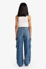Girl's Wide Leg Cargo Wide Leg Jeans