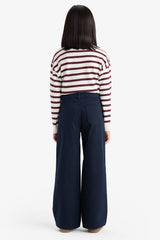 Girl's Wide Leg Cotton School Trousers