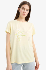 Regular Fit Cycling Collar Printed Short Sleeve T-shirt