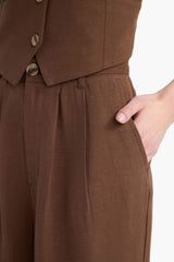 V Neck Linen Blend Blazer Vest