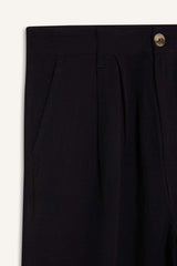 Normal Waist Standard Size Wide Leg Linen Blended Palazzo Pants With Wide Leg Zipper
