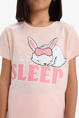 Girls Children Pajama Set Printed Short Sleeve Top Flexible Clear Short Shorts