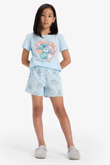 Girls Disney Lilo & Stitch Pajama Set Short Sleeve Top Shorts