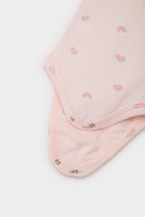 Baby Girl Newborn Crew Neck Rainbow Printed Snap Body