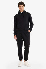 Regular Fit Basic Plain Jogger Sweatpants with Tied Waist, Pockets and Elasticated Legs