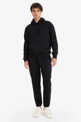 Regular Fit Basic Plain Jogger Sweatpants with Tied Waist, Pockets and Elasticated Legs