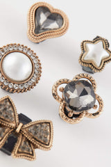 Women 5-Piece Stone Detailed Slipper Ornament