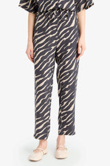 Carrot Fit Modal Fabric Pants Double Pocket High Waist Straight Leg