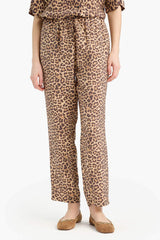 Carrot Fit Modal Fabric Pants Double Pocket High Waist Straight Leg