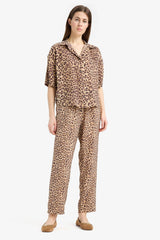 Carrot Fit Modal Fabric Pants Double Pocket High Waist Straight Leg