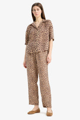 Carrot Fit Modal Fabric Pants Double Pocket High Waist Straight Leg