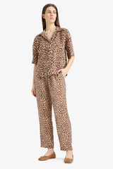 Carrot Fit Modal Fabric Pants Double Pocket High Waist Straight Leg