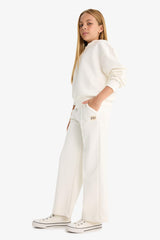 Girls Wide Leg School Tracksuit Bottoms