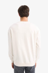 Boxy Fit Crew Neck Printed Sweatshirt
