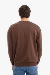 Boxy Fit Crew Neck Embroidered Sweatshirt