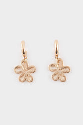 Women Floral Dangling Gold Earrings