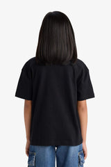 Girl's Relax Fit Crew Neck Printed Short Sleeve T-Shirt