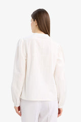 Regular Fit Crew Neck Embroidered Long Sleeve Shirt
