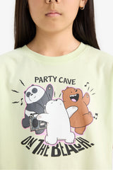 Girls We Bare Bears Crew Neck Short Sleeve T-Shirt